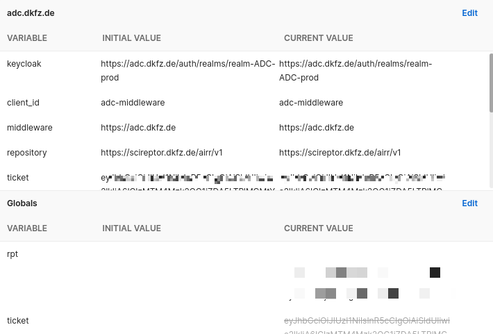 environment variables